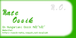 mate ossik business card